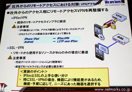 スマートデバイスのVPNのポイント